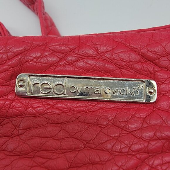 Red by Marc Ecko Slouchy Hobo Crossbody Shoulder Bag Medium Red Ruffle Tassel - Picture 4 of 9